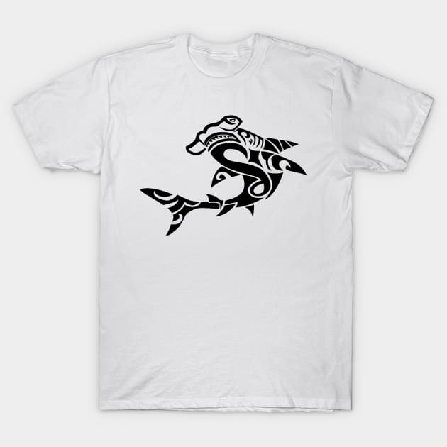 Tribal Hammerhead T-Shirt by doddy77